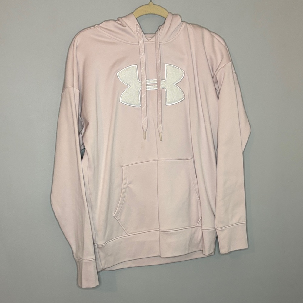 Under Armour Light Pink Hoodie with White Logo